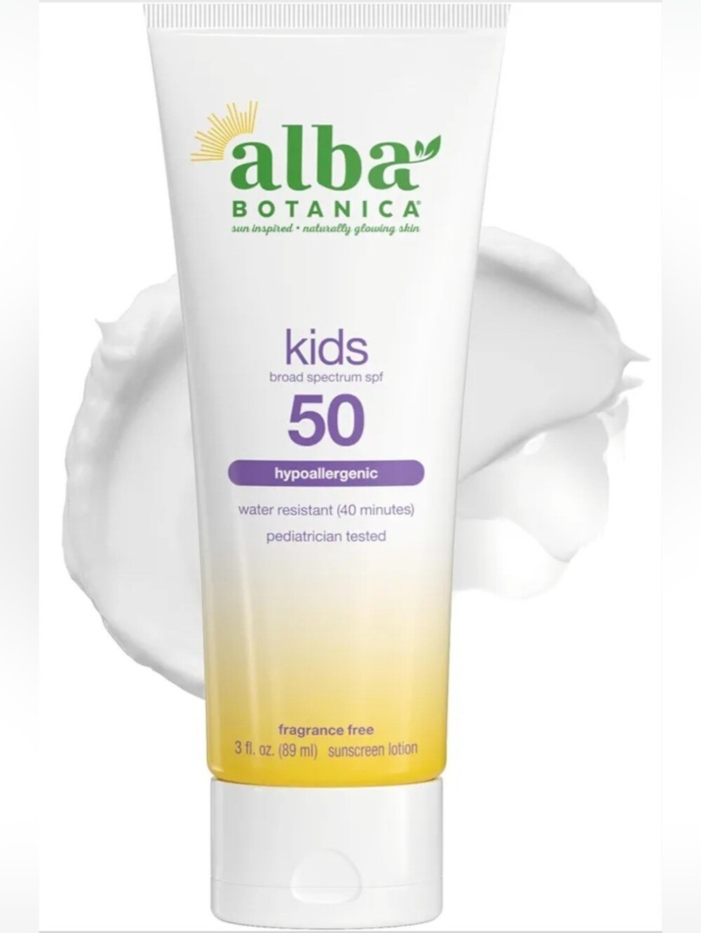 Alba Botanica Kids Sunscreen Body Lotion SPF 50, 3 Oz New, No Box